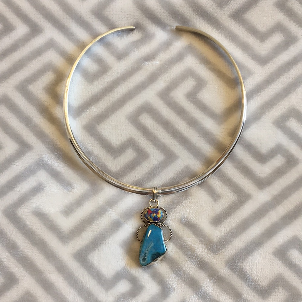 Sterling Silver Collar necklace with Pendant